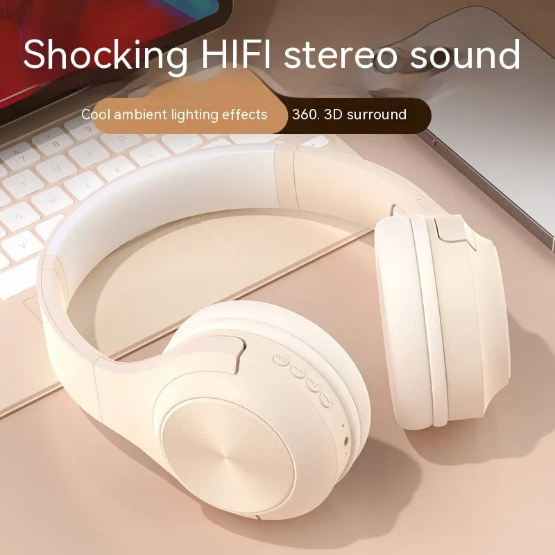 Creative design wireless Bluetooth headset in ivory white, chalk black, or youth green colours