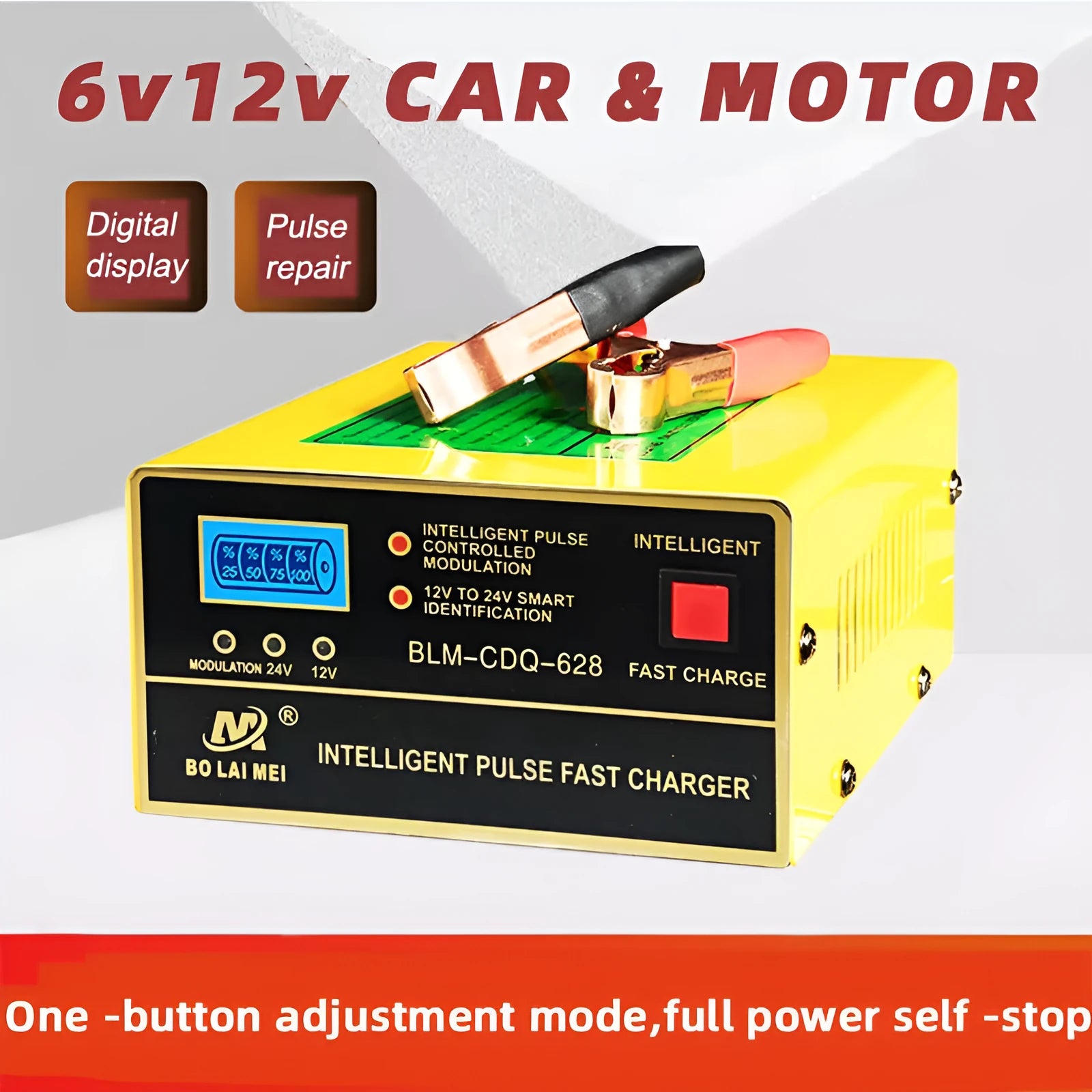 BT 168 manual car battery charger for 12V and 24V lead acid batteries