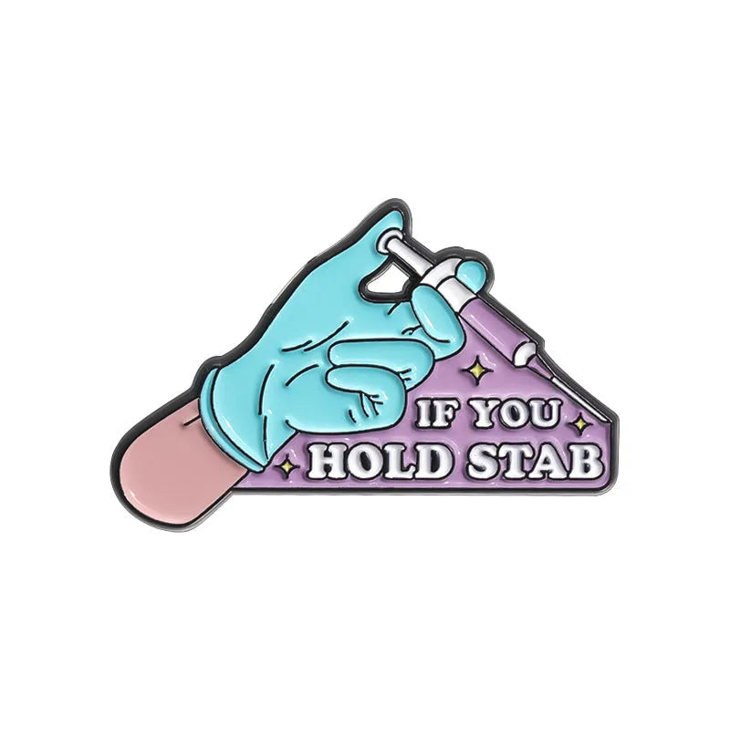 Alloy baking varnish brooch pin with cartoon character design on white background