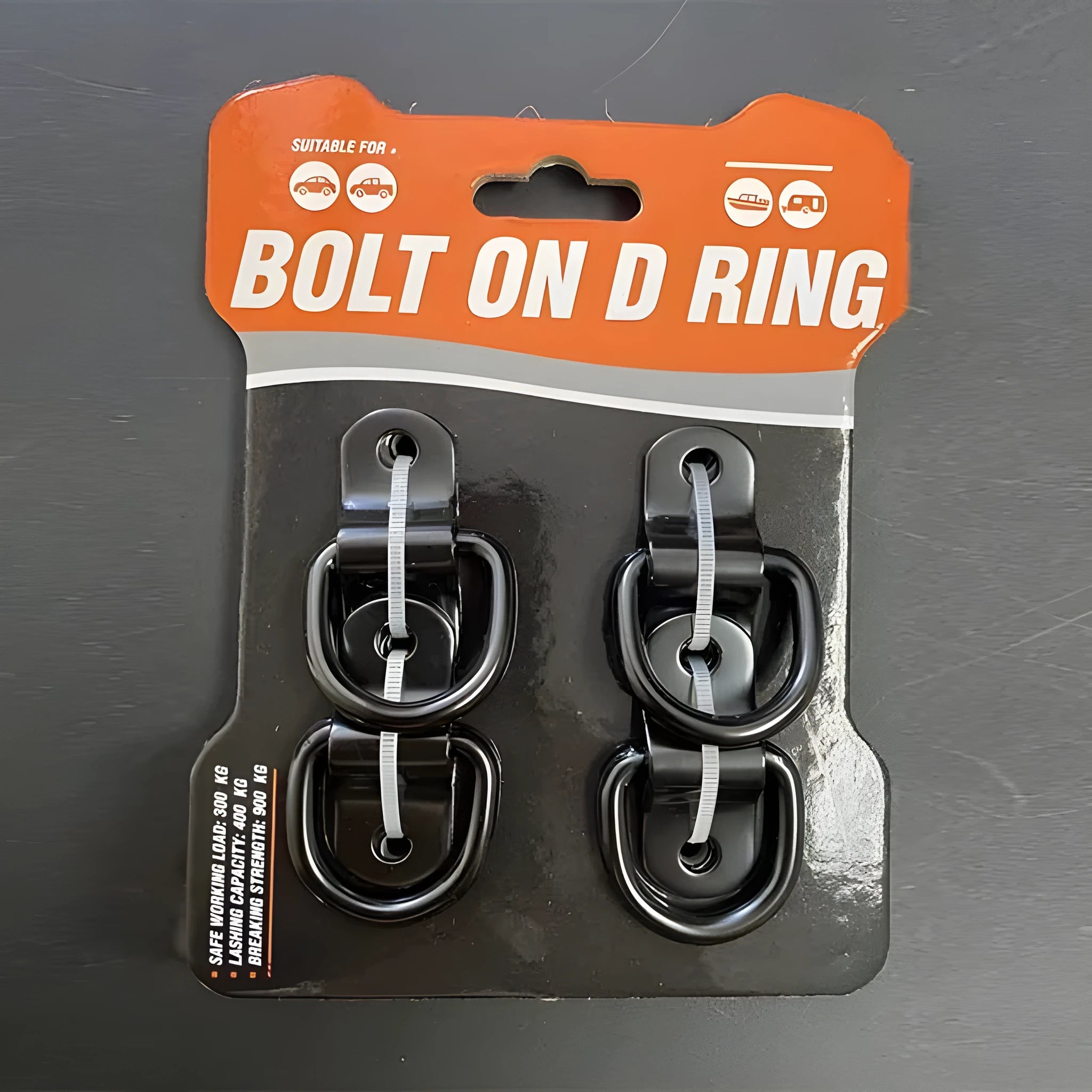 Galvanized carbon steel floor hook with black finish for truck cargo management
