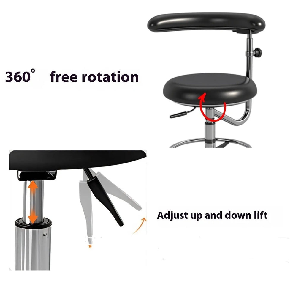 Black leather dental hospital chair for clinics and surgeries