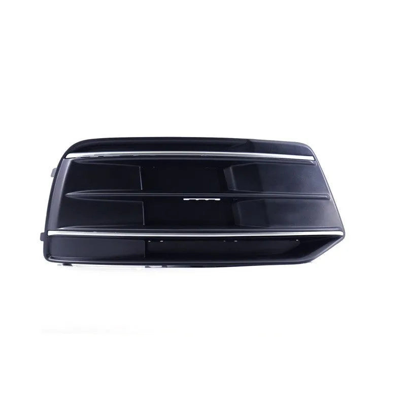 Black ABS front bumper lower grille for Audi Q5 2018-2022 models showing left and right fog light frames