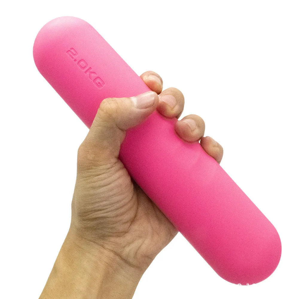 Silicone-edged hand-drawn dumbbell stick in various colours and weights for home fitness