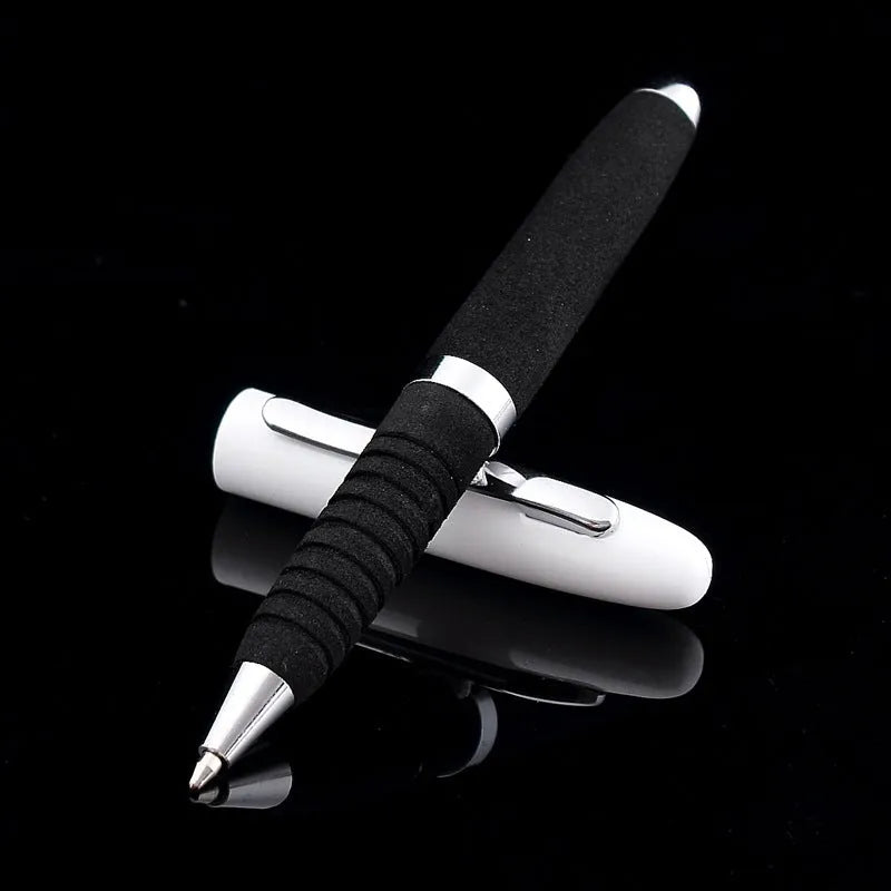 EVA metal cap mini ballpoint pen showing compact 112mm size and available refill colour options.