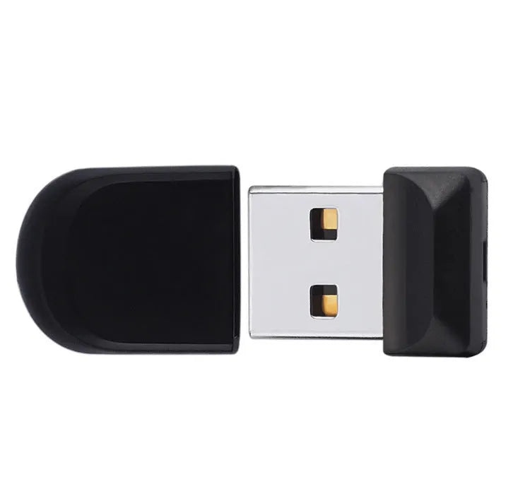 Mini U Disk black USB flash drive with compact design and solid colour finish
