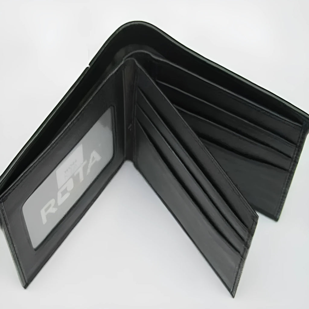 Genuine pearl fishskin cowhide leather wallet in a short horizontal square shape.
