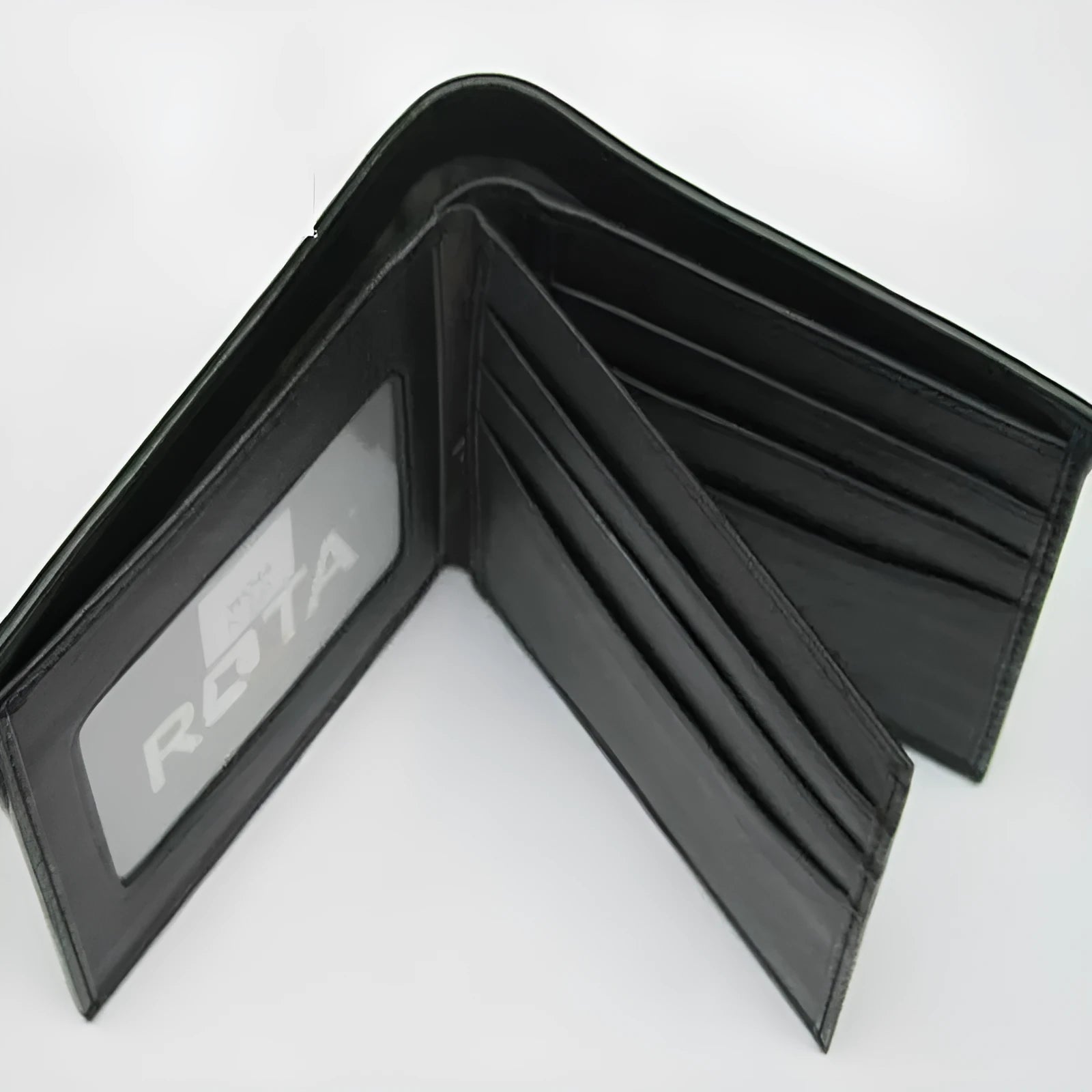Genuine pearl fishskin cowhide leather wallet in a short horizontal square shape.