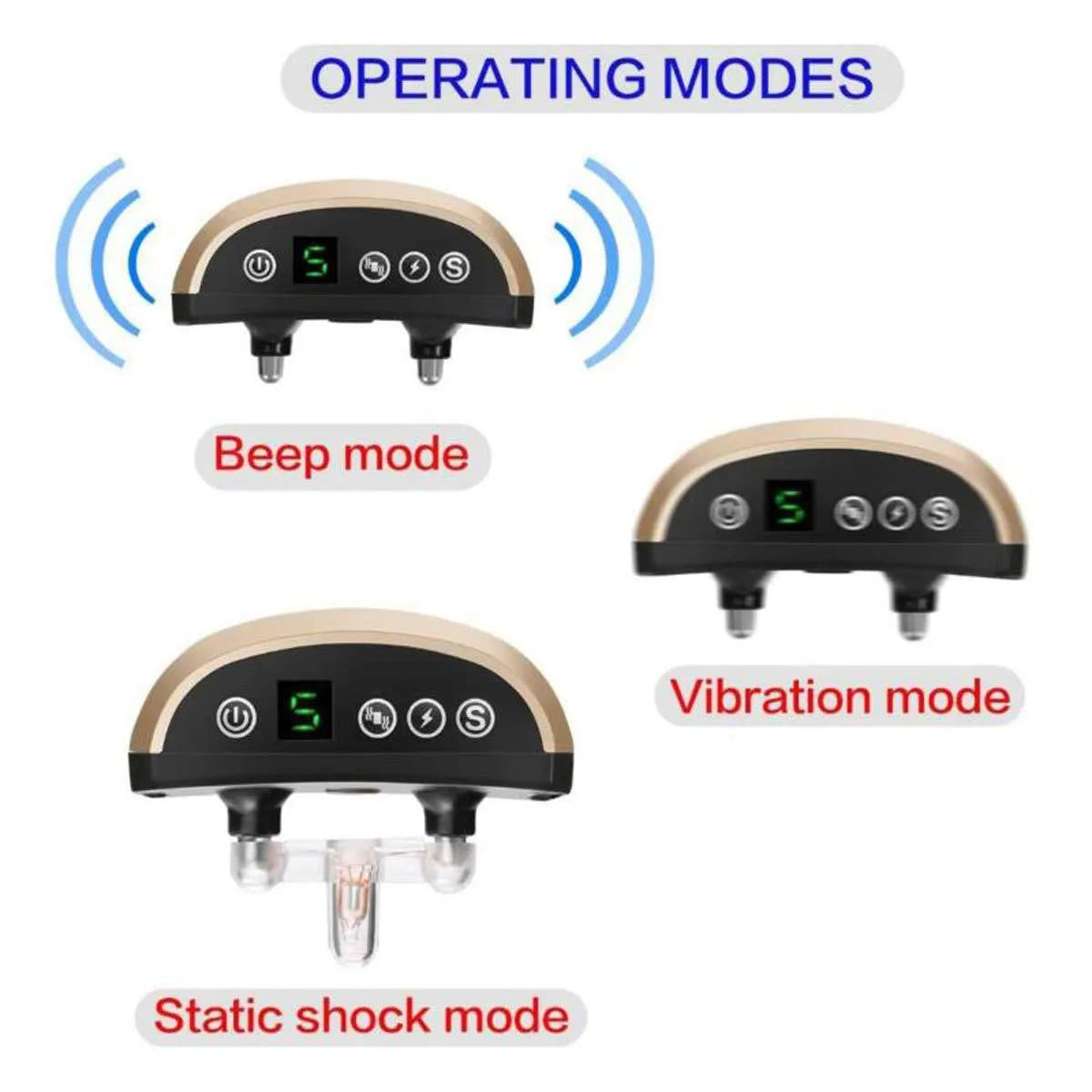 ABS anti-bark dog training collar with digital display, IP54 waterproof, USB rechargeable, adjustable collar strap for dogs 0-63cm neck size