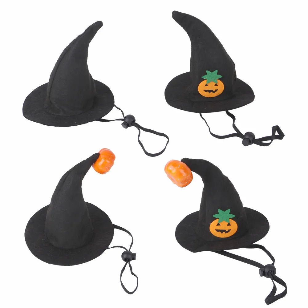 Halloween cat hat in pumpkin smiling face design made from soft cloth with embossed detailing