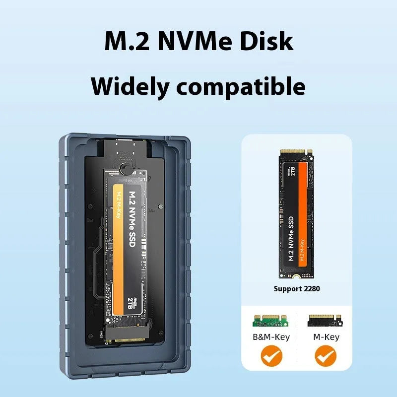 USB4 hard disk enclosure for M.2 solid-state drives with aluminium construction and 40Gbps speed