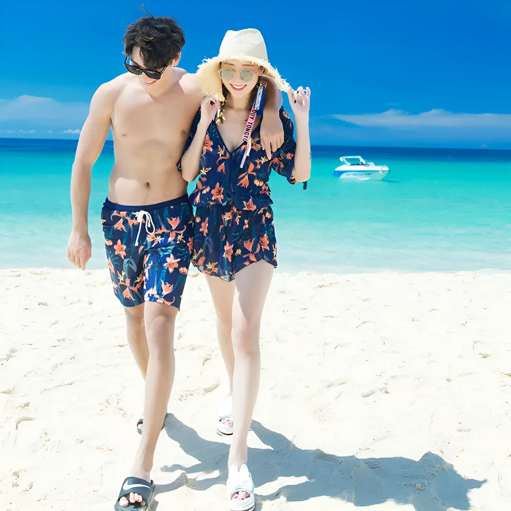 Plus size belly covering one-piece swimsuit in colour 8202-8 tight pattern style polyester spandex