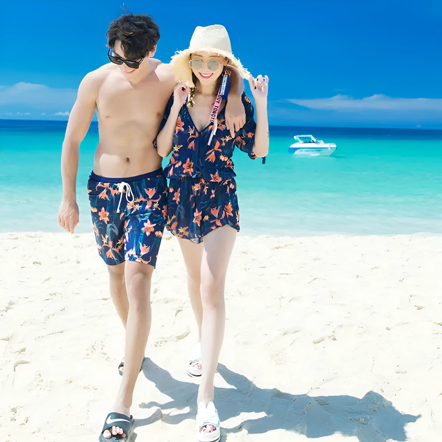 Plus size belly covering one-piece swimsuit in colour 8202-8 tight pattern style polyester spandex