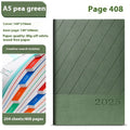 A5 striped PU leather notepad open to show 80g wood-free paper with 408 pages