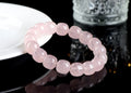 Natural bamboo style crystal barrel bead bracelet in pink with 11-12mm geometric beads