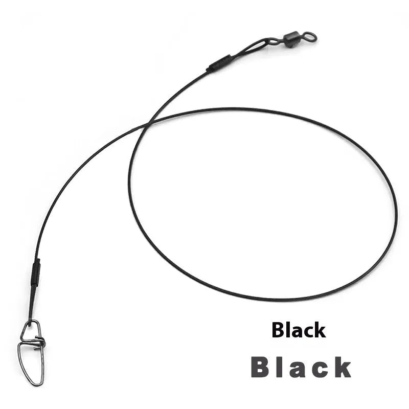 Copper-coated stainless steel fishing wire with double buckle pins in green colour