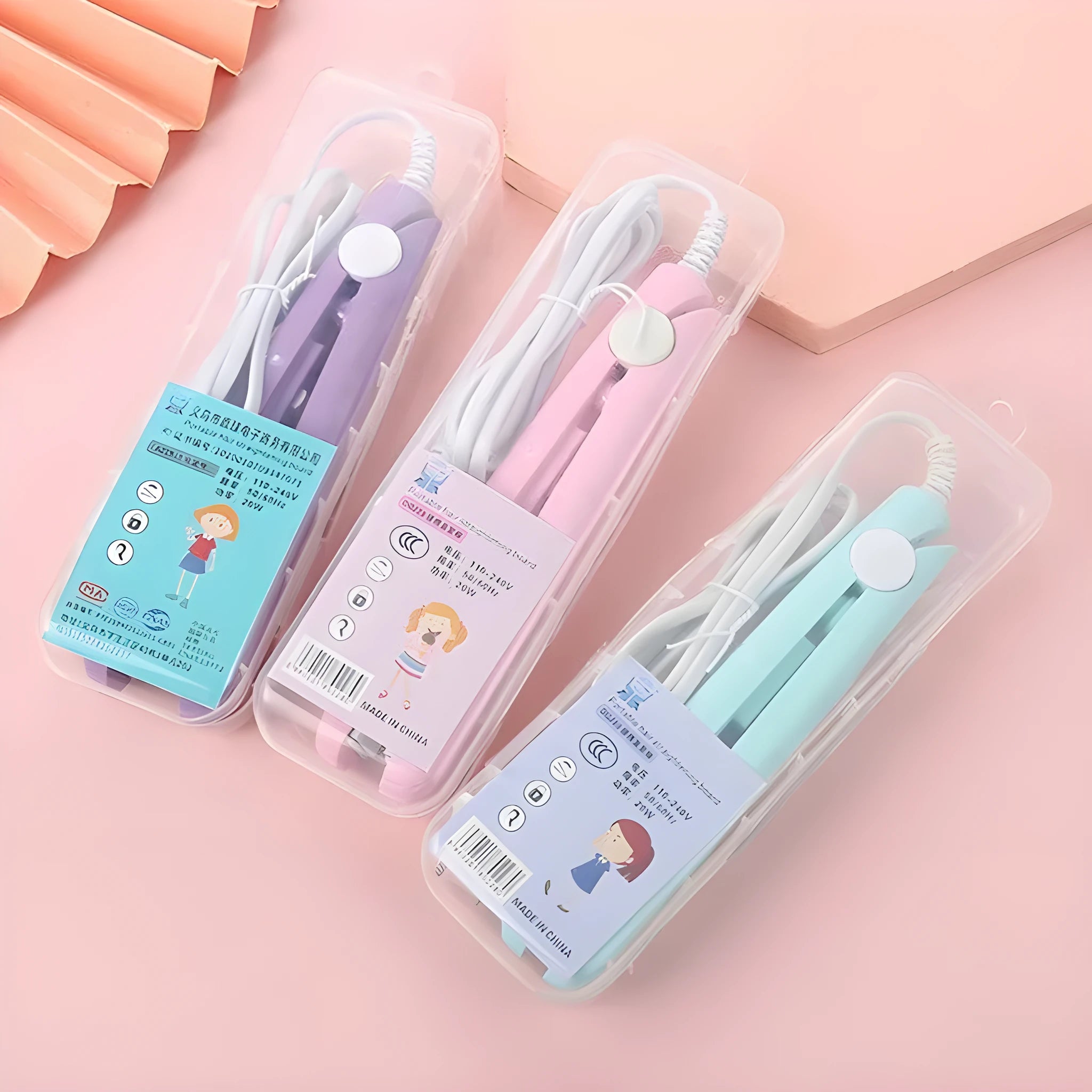 Mini hairdressing splint hair styling tool for air bangs in multiple colour options