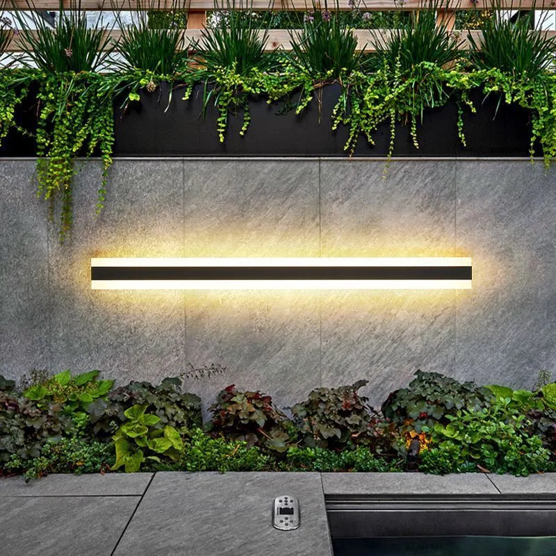 Outdoor waterproof LED wall lamp with remote control in sizes from 30cm to 240cm