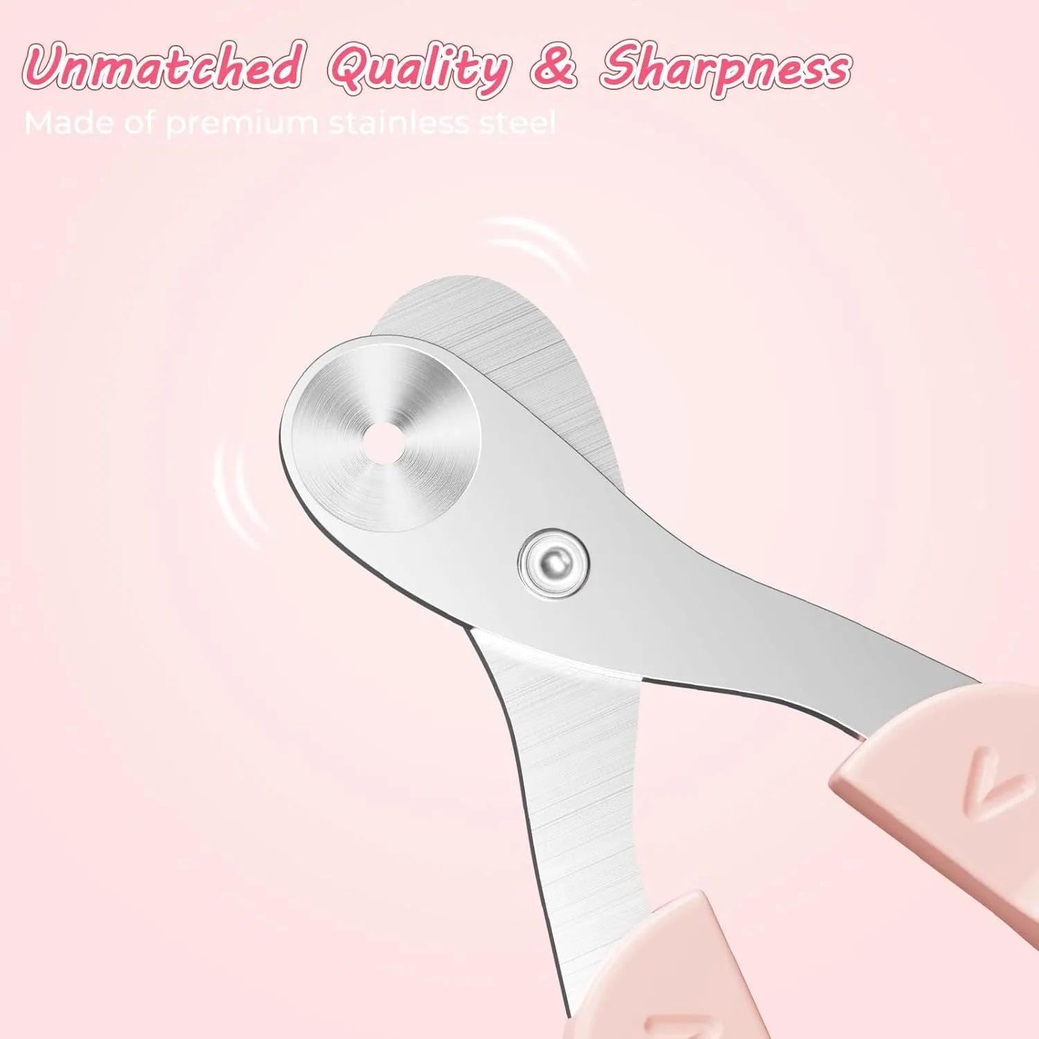 Blue cat nail clipper with positioning round hole and non-slip handle for pet grooming