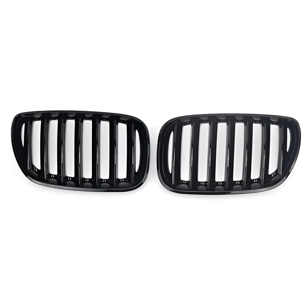 Bright black ABS plastic medium mesh grille set for BMW X5E 53 front replacement