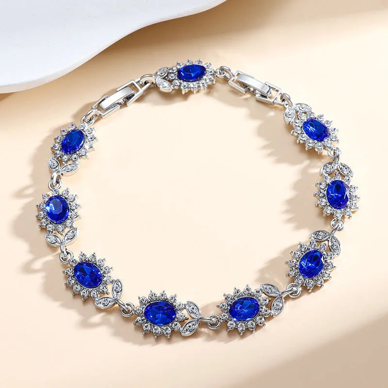 Women's simple inlaid zircon bracelet in electroplated environmentally friendly alloy