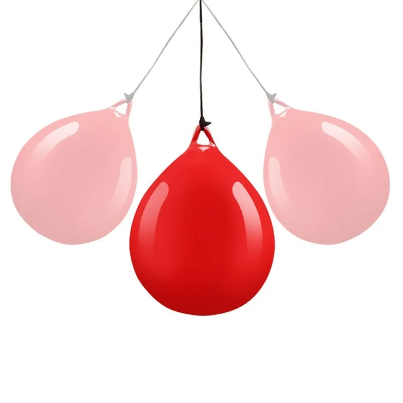 Red PVC water filled boxing reaction ball with hook rope for speed training