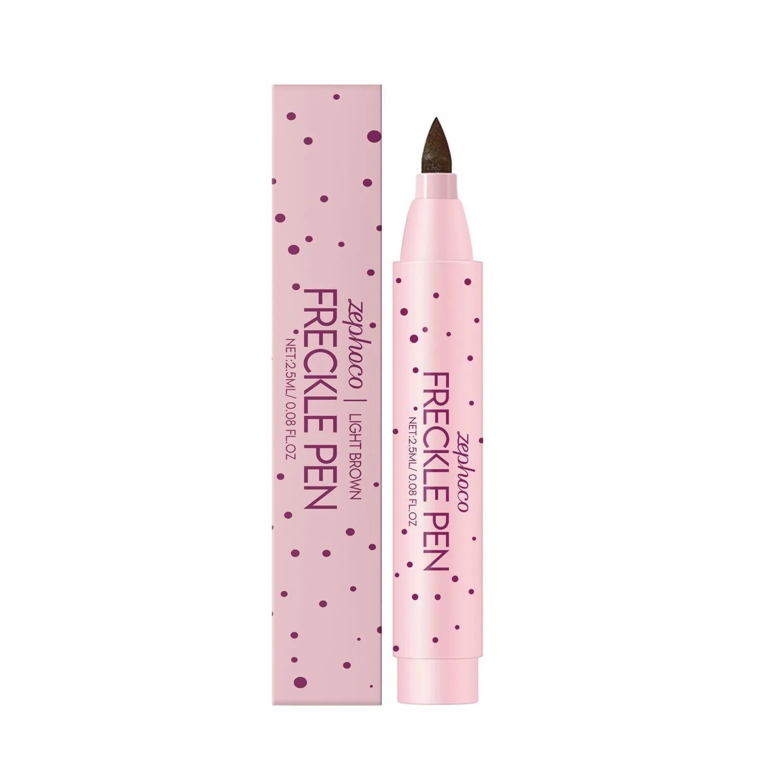 Freckle cosmetic pen in dark brown and light brown shades for precise face and body application