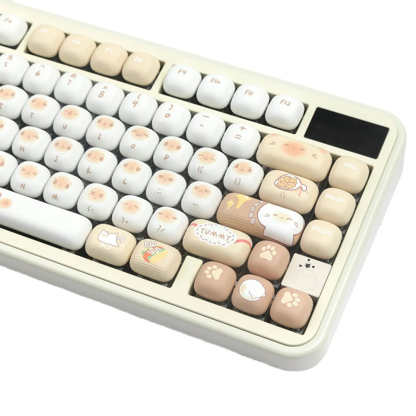 Steamed bread cat theme PBT key cap set with 26 keys for mechanical keyboard customisation