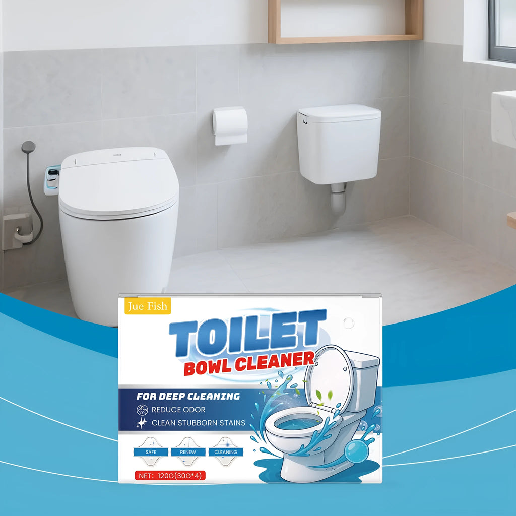 Four sachets of toilet cleaning powder, 30g each, for stain and odour removal