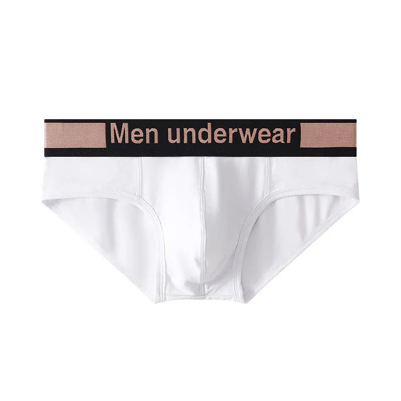Men's modal briefs in black with a gradient belt, showing low waist design