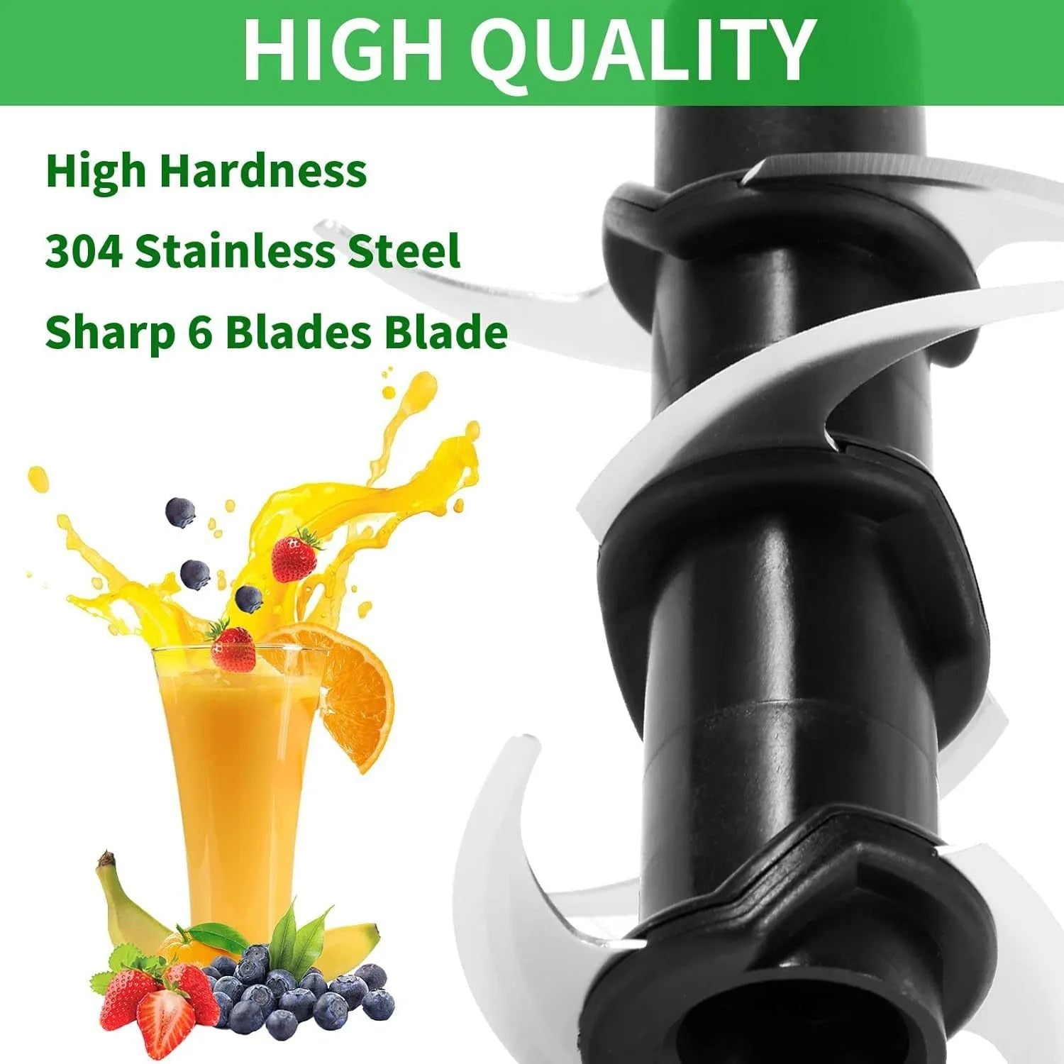 Stainless steel six-stack juicer blade replacement set with knife holder accessory