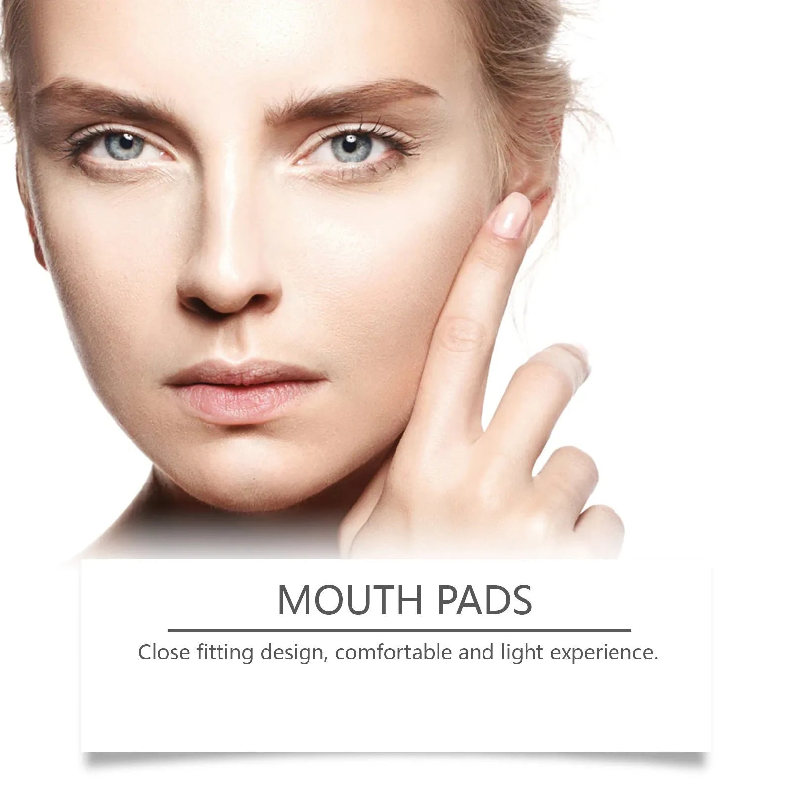 Two rectangular collagen and hyaluronic acid facial patches for skin firming care