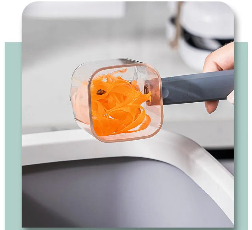 Creative stainless steel peeler with coloured PP handle for vegetable preparation