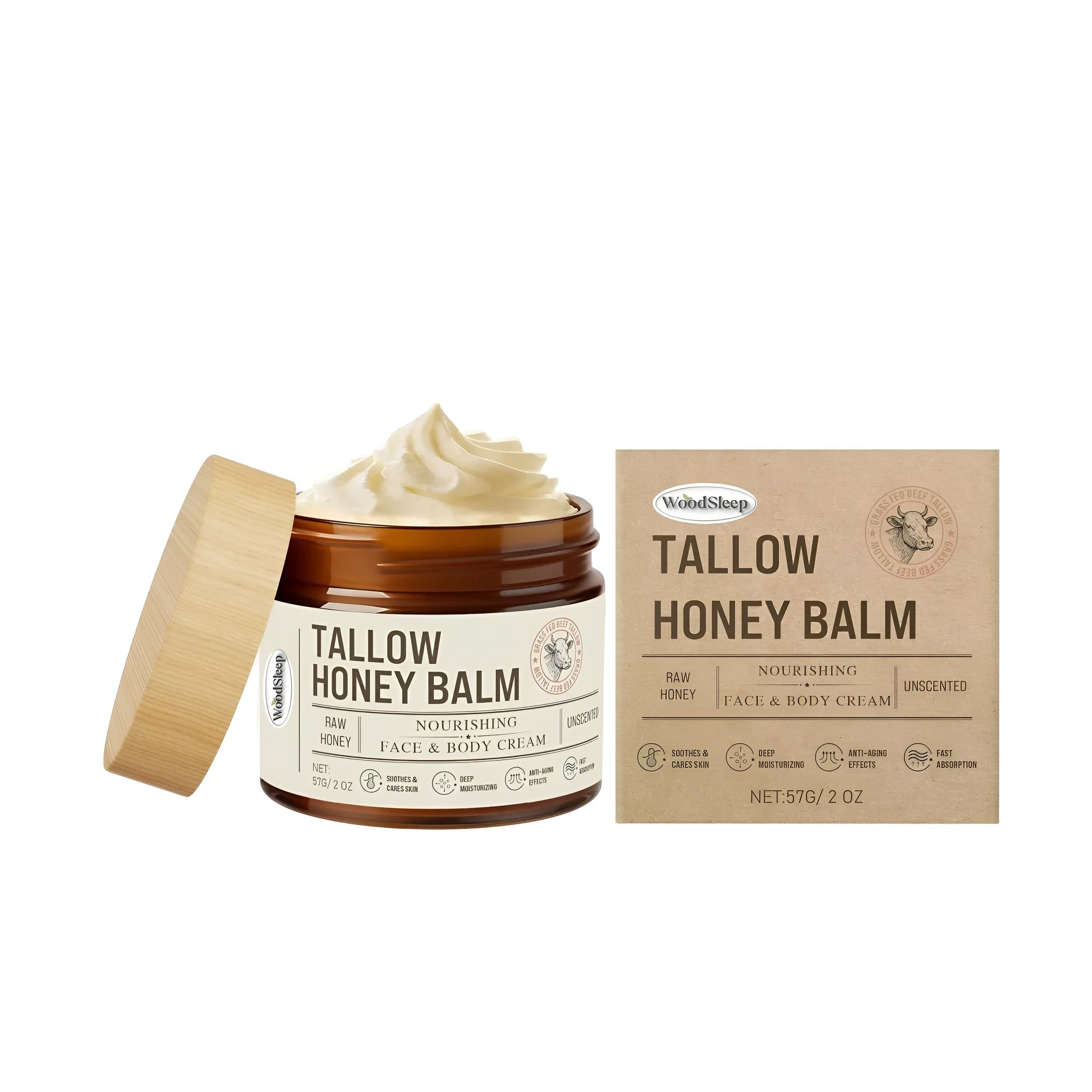 57g tube of natural butter skin care cream showing ingredients including titanium dioxide and zinc oxide