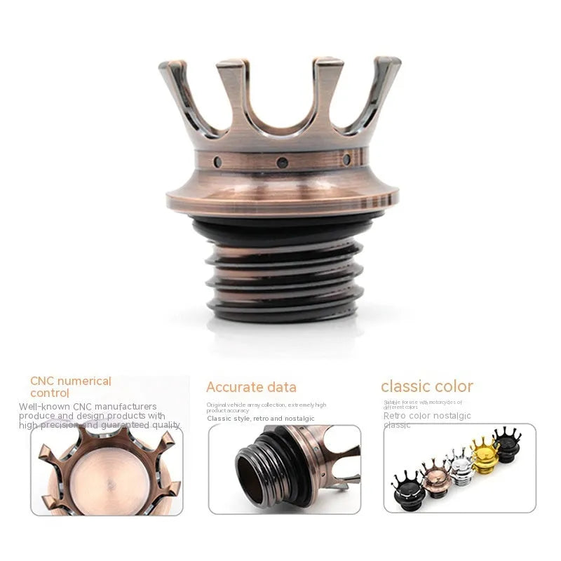 Aluminium alloy motorcycle fuel tank cap for Harley-Davidson Sportster and Soft Tail models in multiple colours.