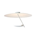 Iron ceiling lamp with a 50cm diameter in a white or white gold finish, showing integrated LED warm lights.