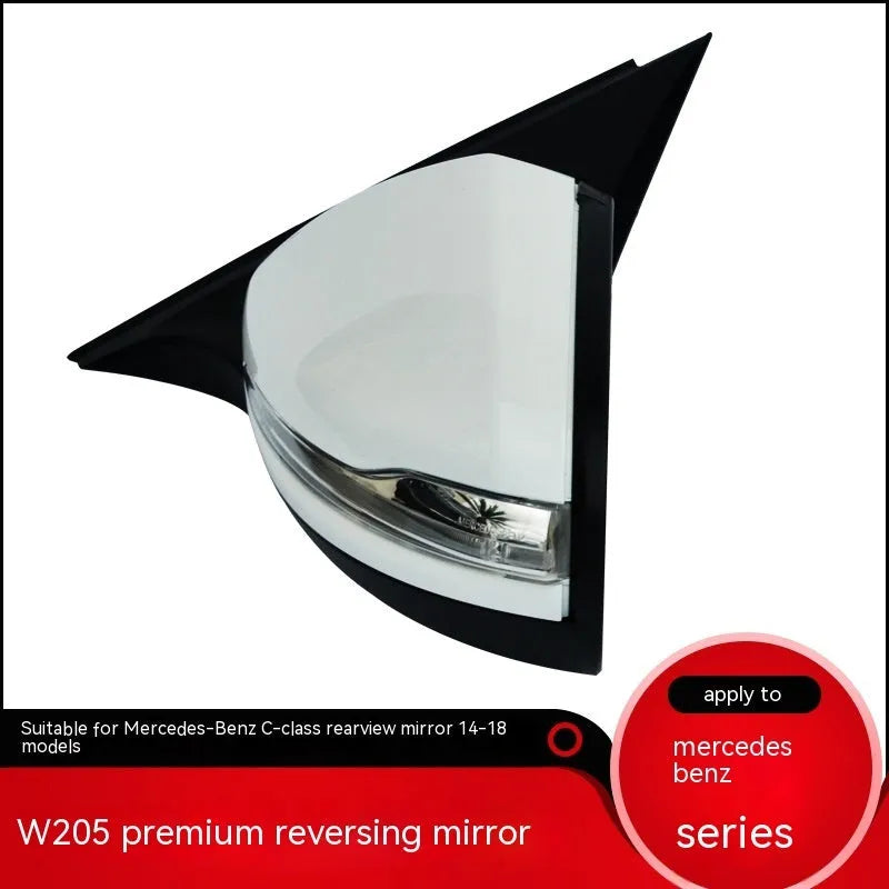 Mercedes C-Class W205 rearview mirror reflector replacement part in ABS plastic.