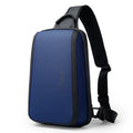 Blue lightweight Oxford cloth chest bag for men with shoulder strap and soft handle