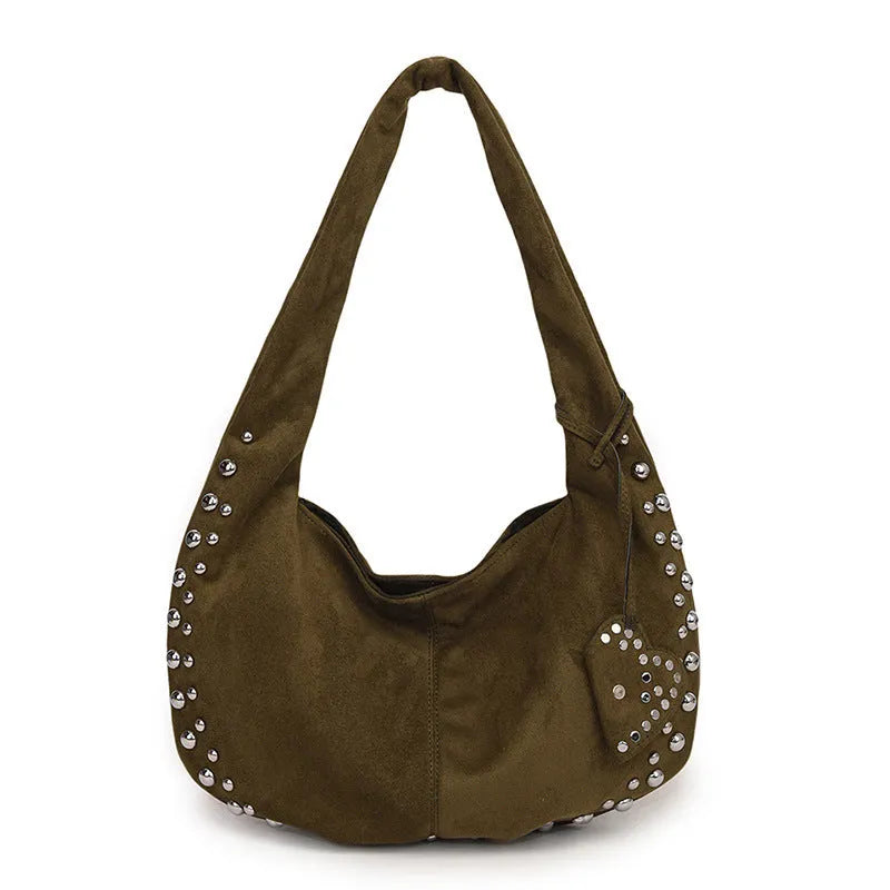 Soft plush strapless underarm tote handbag in retro style with multiple colour options