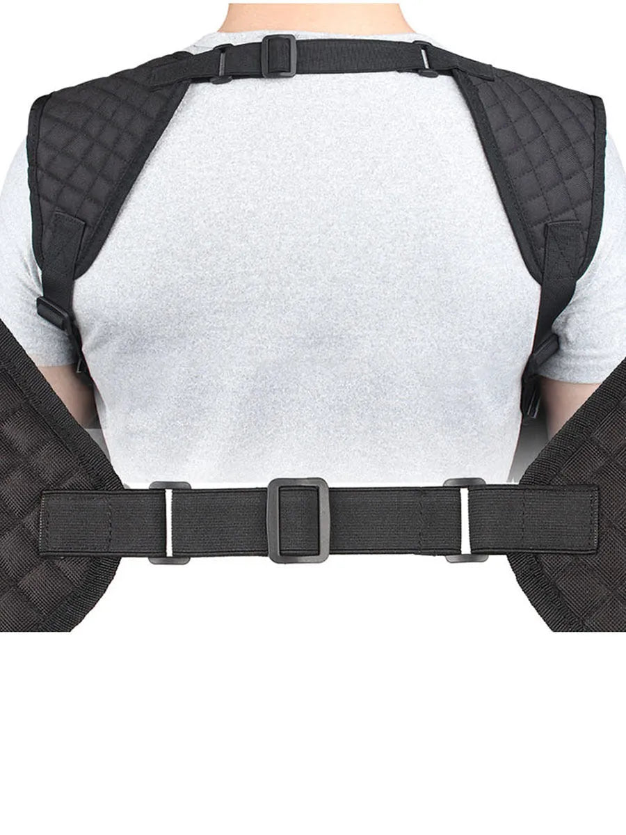 Outdoor holster portable hidden double magazine pouch in black nylon for unisex concealed carry