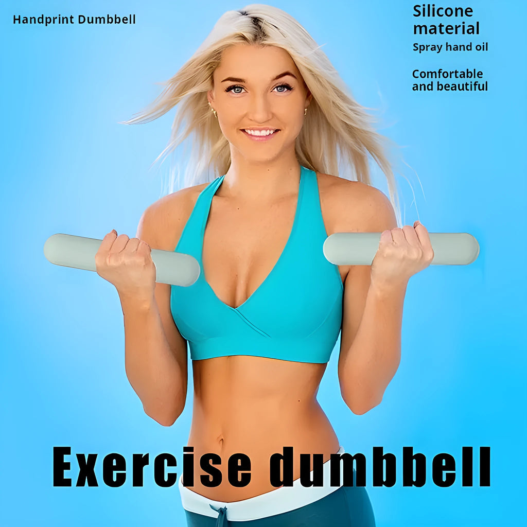 Silicone-edged hand-drawn dumbbell stick in various colours and weights for home fitness