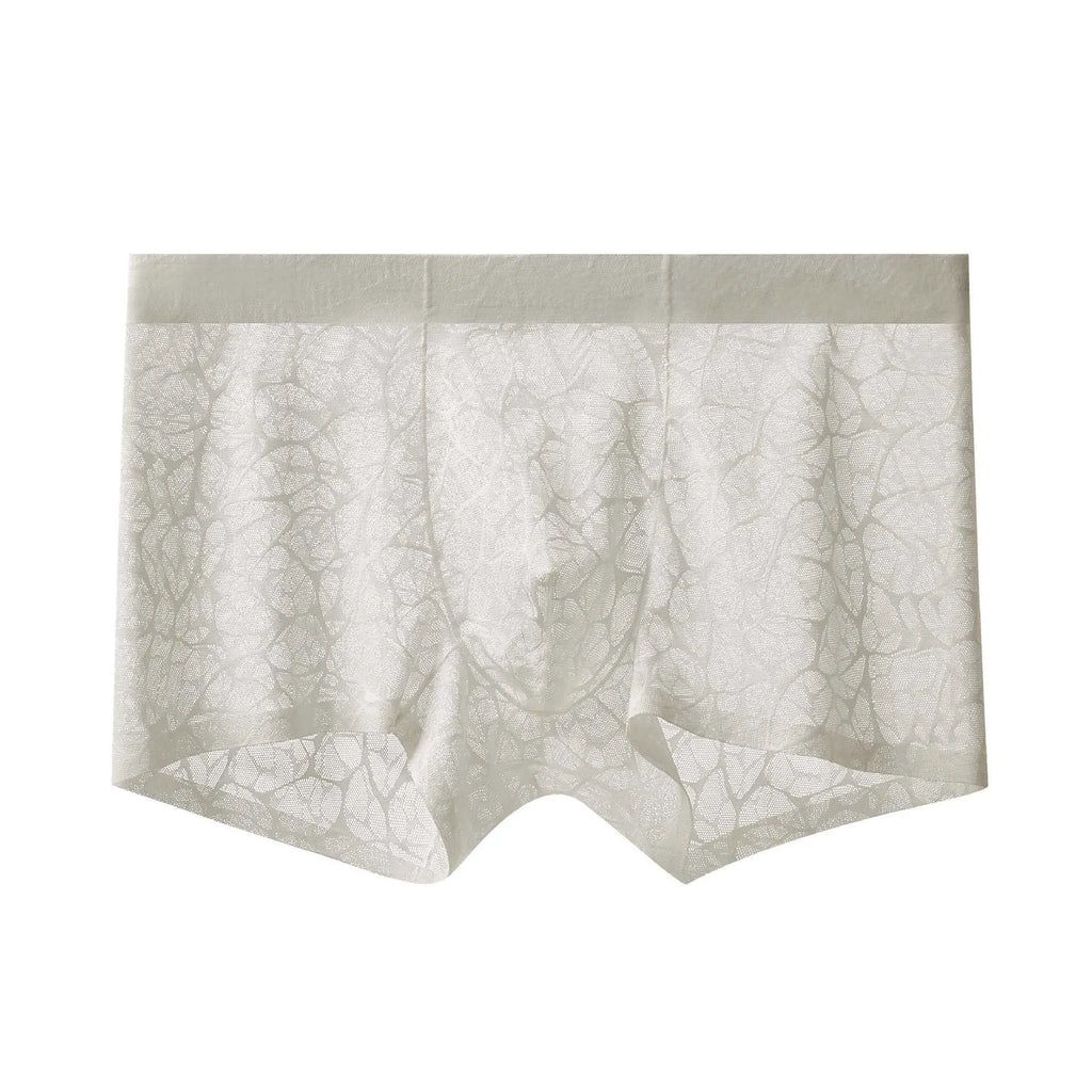 Men's leopard jacquard underwear in middle waist design with nylon fabric