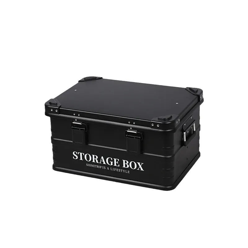 Waterproof plastic storage box for car boot organisation in army green colour with carry handle