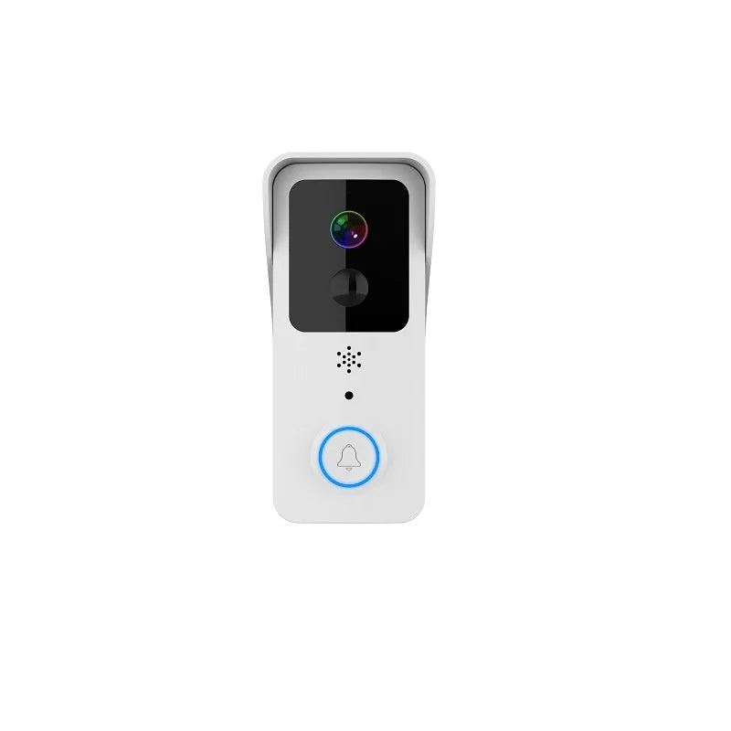 Black and white waterproof smart visual doorbell with camera for remote intercom