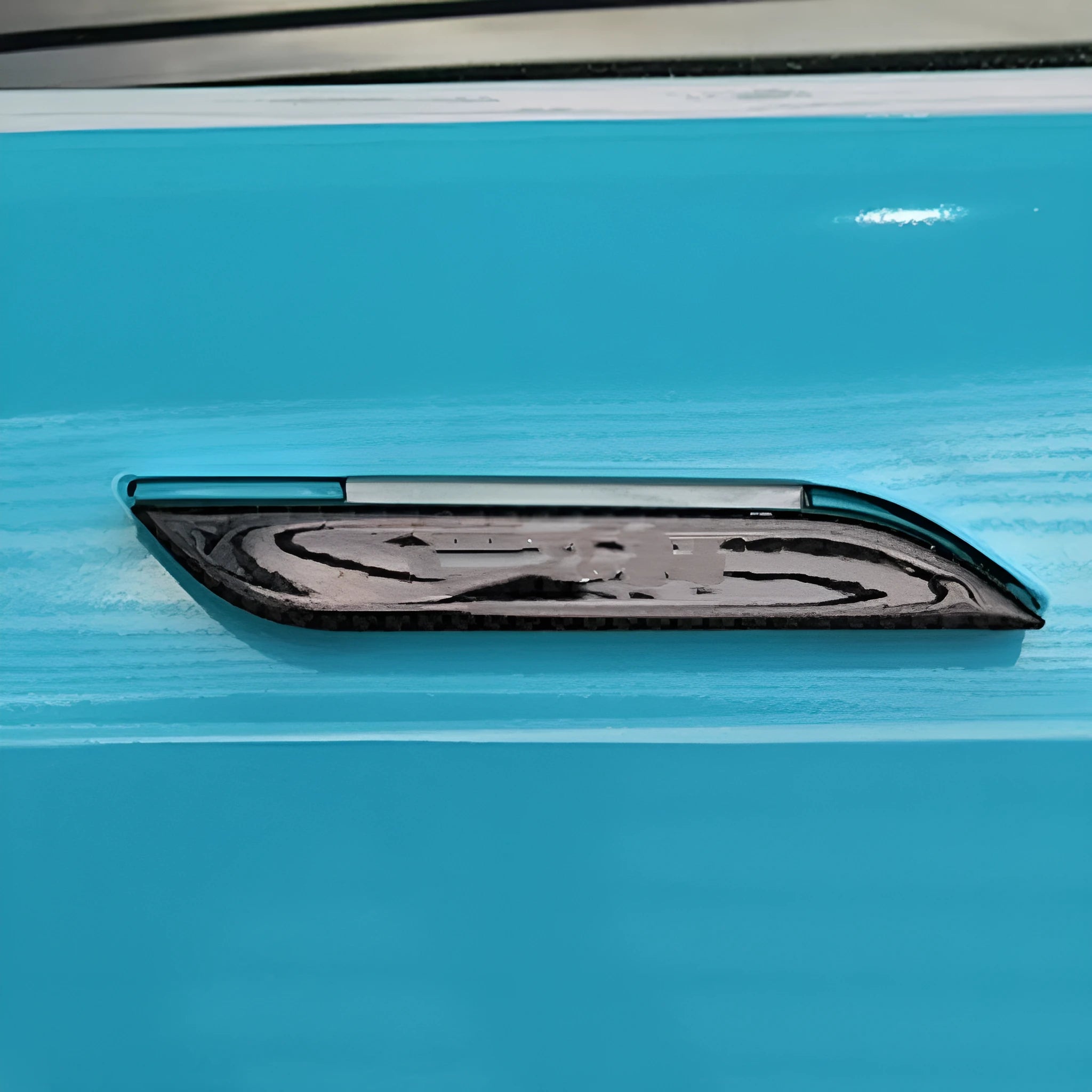 Set of four adhesive carbon fibre door handle patches for Tesla Model S with dripping pattern