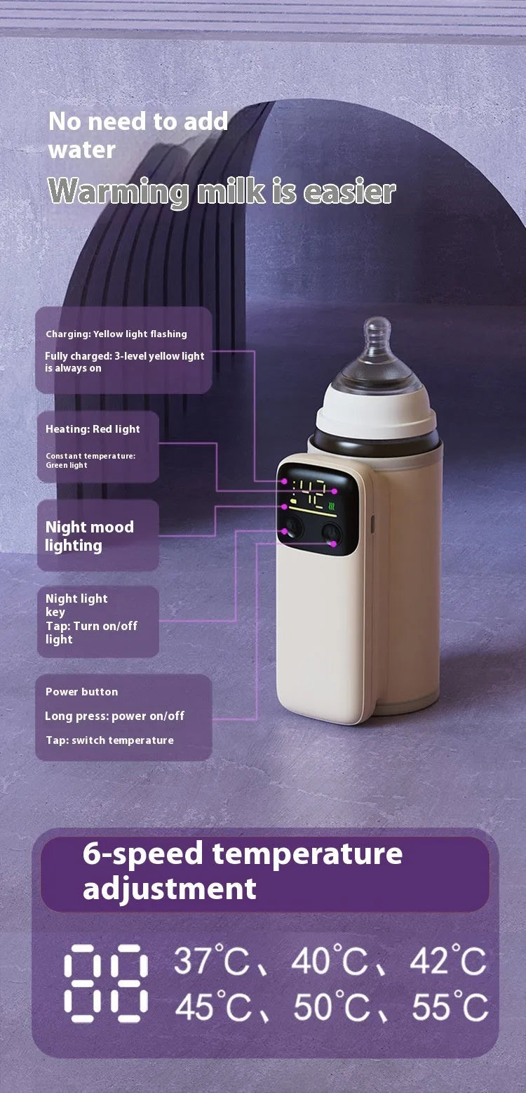 4th generation baby bottle insulation sleeve warmer with 8000mAh battery and fast charger