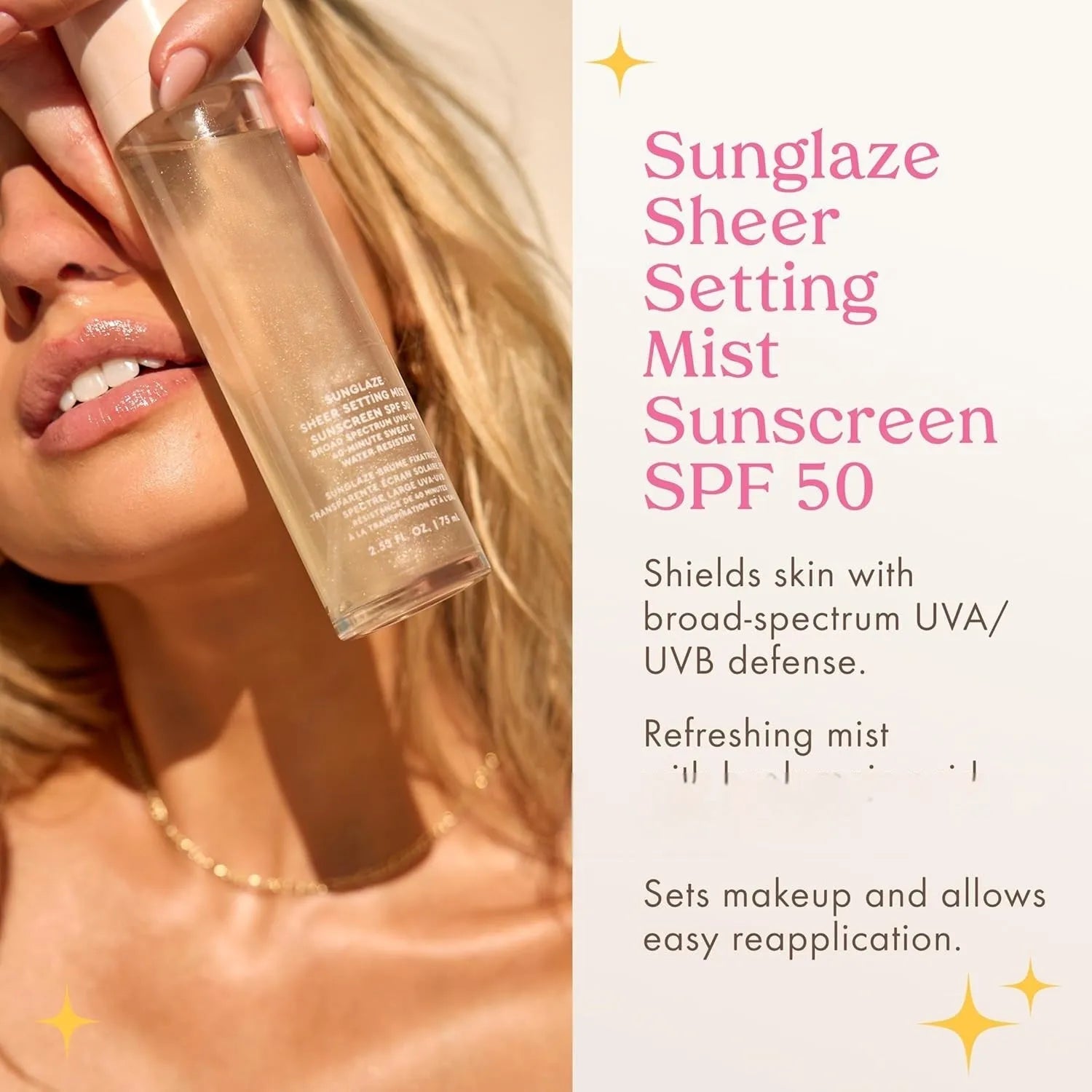75ml makeup moisturising spray bottle with spray nozzle for face hydration and makeup setting