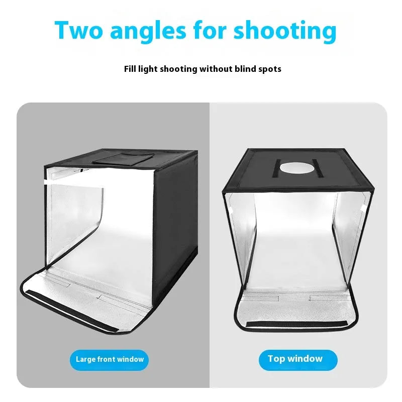 50cm studio light box with metal frame and folding light board for product photography