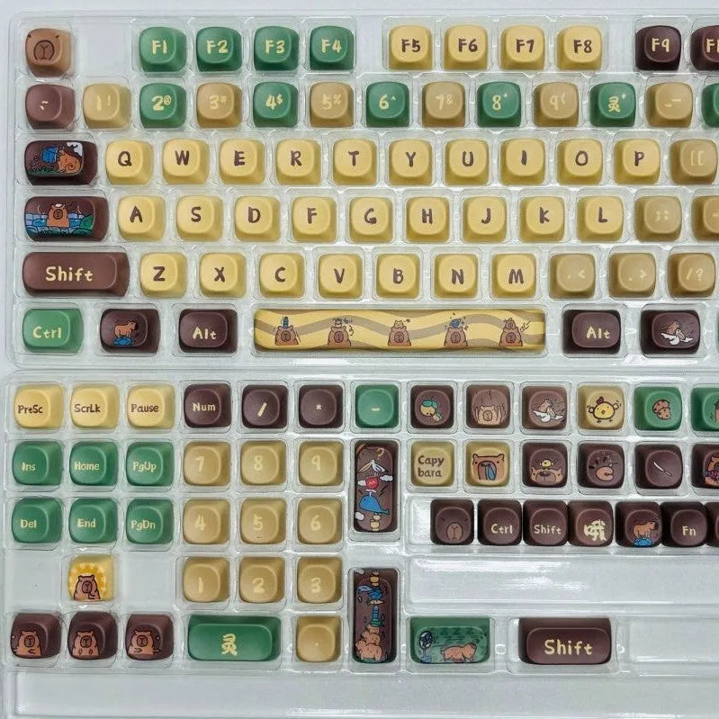 MOA Girl anime themed mechanical keyboard keycap set with 130 tall profile ABS keys