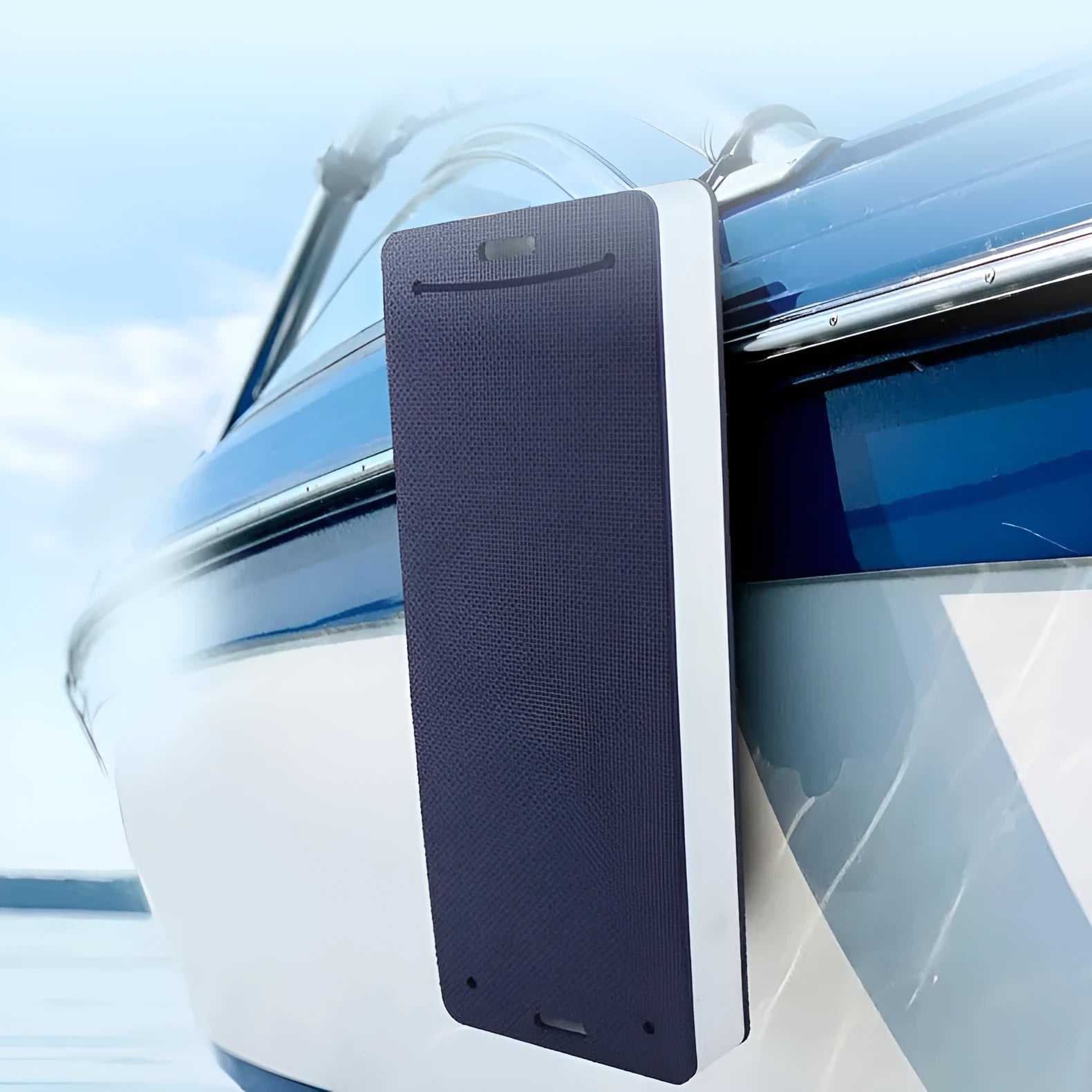 Blue and grey EVA marine bumper fenders for boat docking protection in two size options