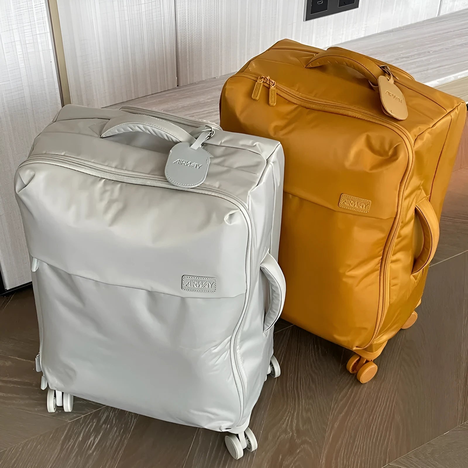 Waterproof oxford cloth luggage suitcase with universal wheels in bluestone green colour